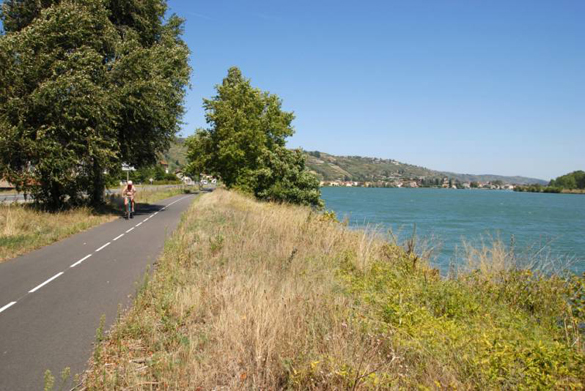 pista ciclabile fiume Rodano- rodano in bici
