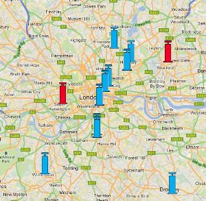 Londra: una mappa con le pompe pubbliche per gonfiare le gomme della bici