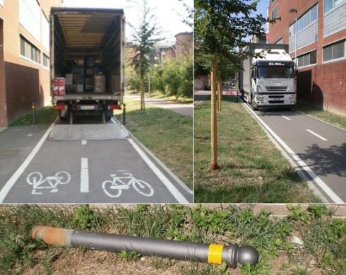 4. Bologna. Ciclopista scarico e scarico 4. Bologna. Ciclopista scarico e scarico