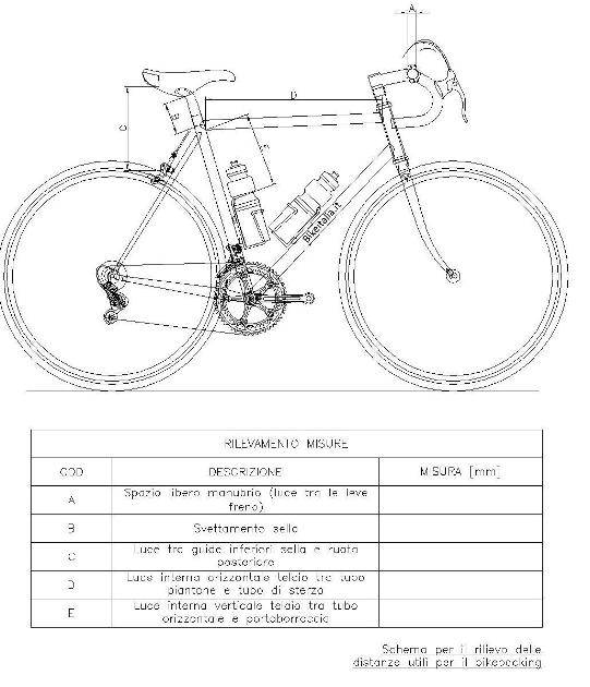 scaricate e stampate questo specchietto per rilevare le misure della vostra bici e verificare la compatibilità con le borse da bikepacking