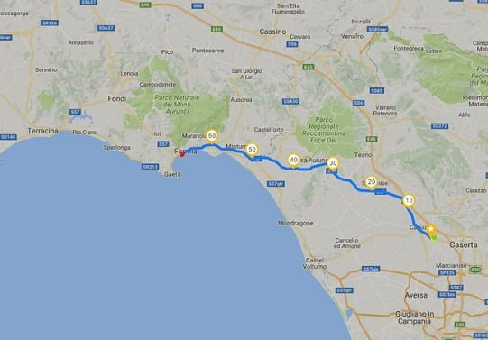 Da Santa Maria Capua Vetere a Formia in MTB
