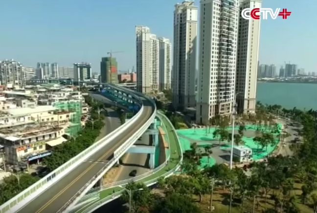 pista ciclabile sopraelevata cina