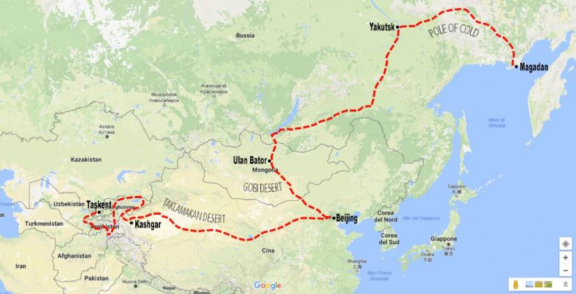 mappa viaggio Dino Lanzaretti
