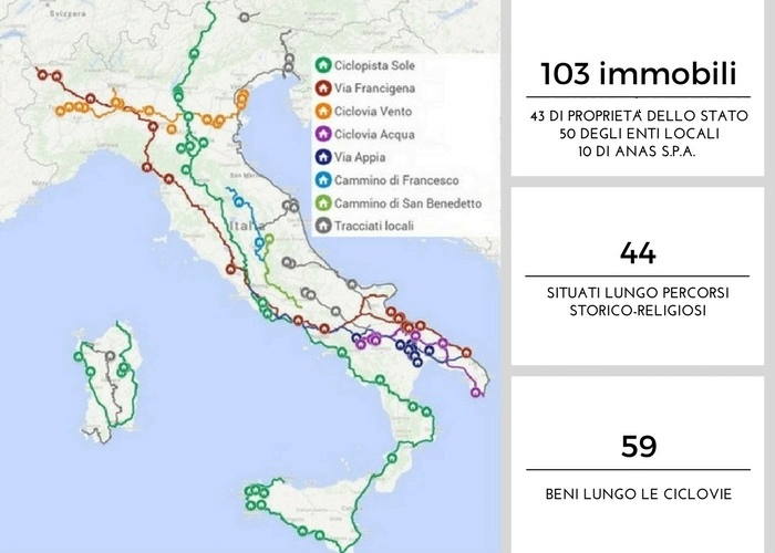 mappa immobili demanio per cicloturismo