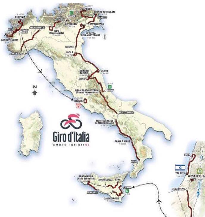 percorso giro d'italia