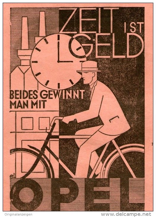 manifesto Opel e la bici