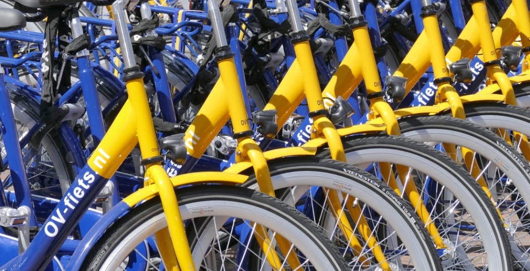 OV-Fiets bici gialle e blu