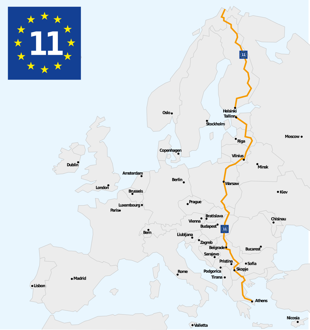 eurovelo 11 mappa