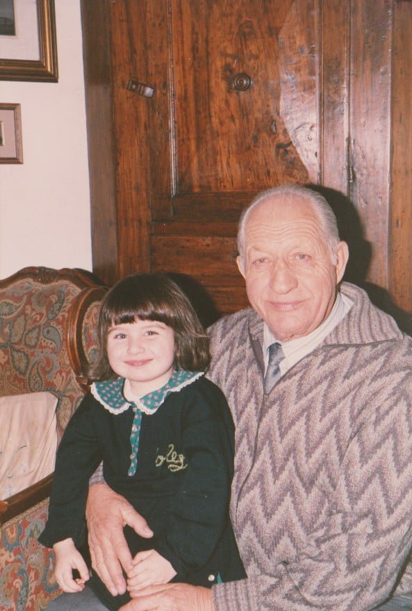 Lisa Bartali in braccio a nonno Gino Bartali