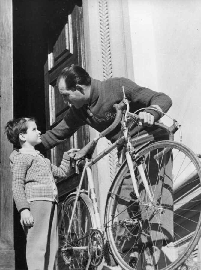 Gino Bartali con suo figlio Luigi Bartali