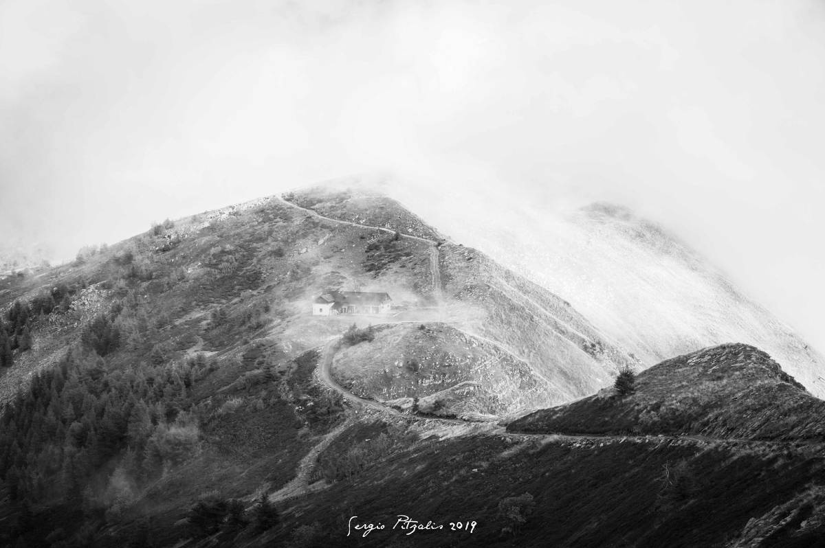 Panorama bianco e nero Liguria