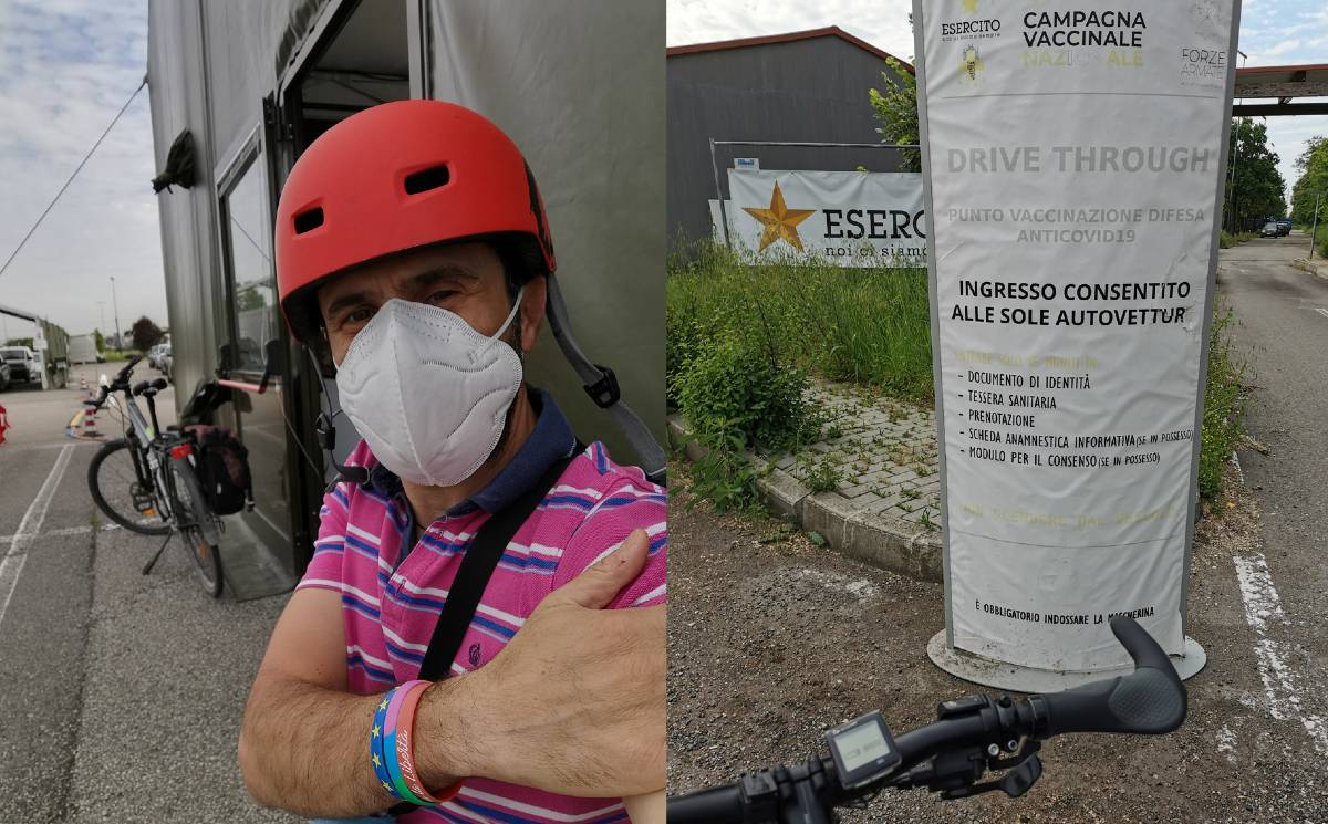Se vai a fare il vaccino in bici e ti fanno storie perché non sei in auto