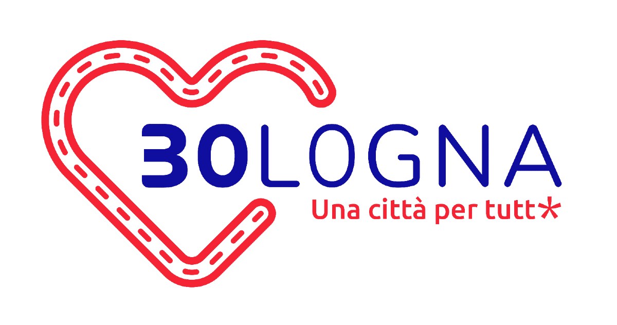 Il logo della campagna per i 30 km/h in città a Bologna 30logna