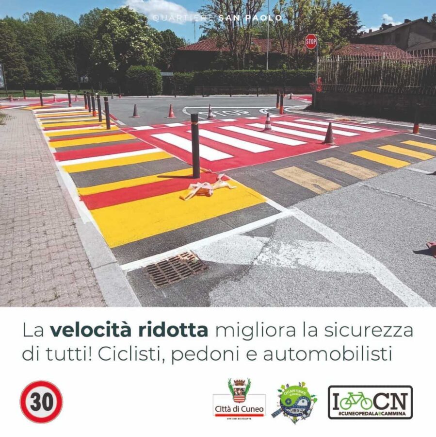 Cuneo moderazione del traffico con l'urbanismo tattico
