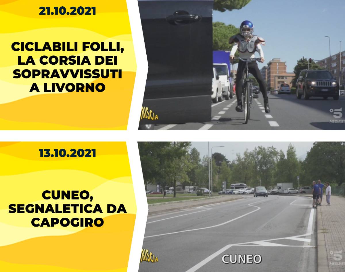 Striscia la Notizia contro le corsie ciclabili