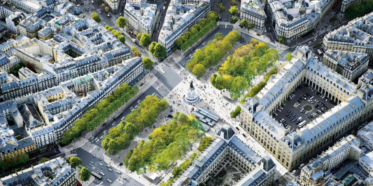 Veduta aerea di Place de la Republique