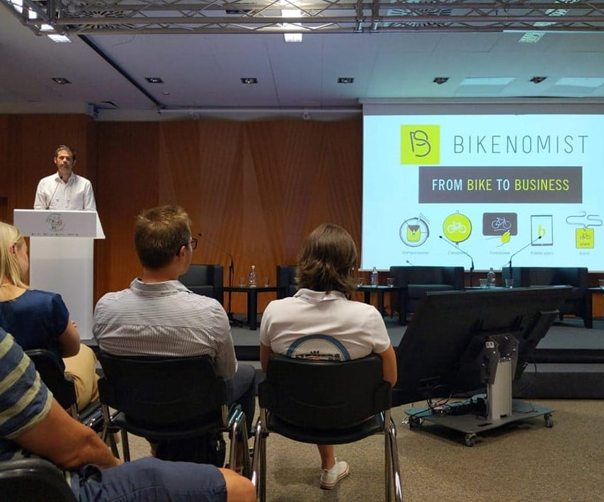 Paolo Pinzuti presenta Bikenomist a Velo-city di Lubiana