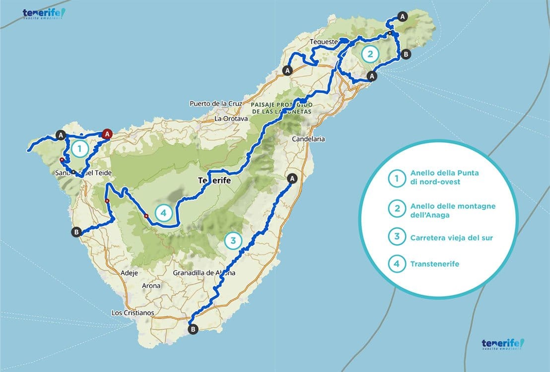 tenerife percorsi bici mappa