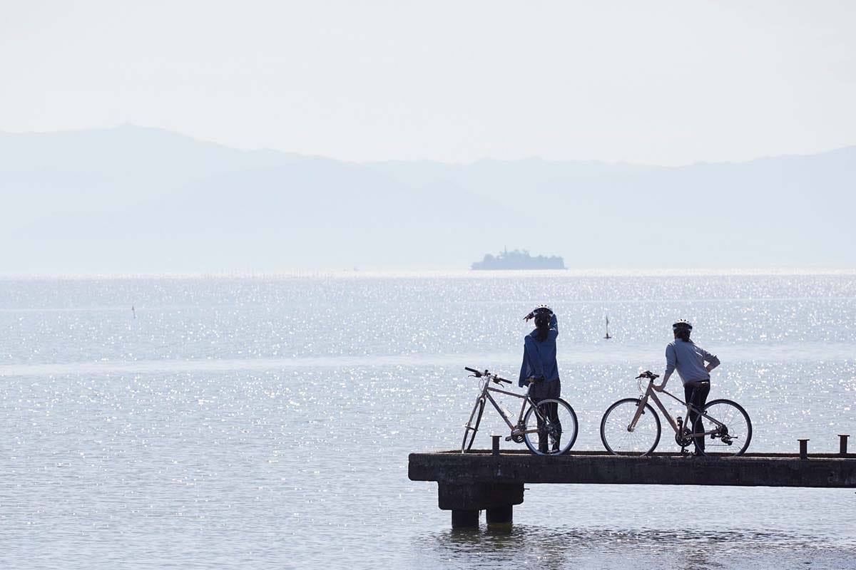 biwa lago giappone in bici