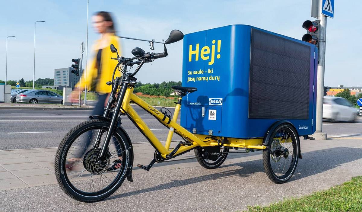 Cargo bike Ikea a energia solare