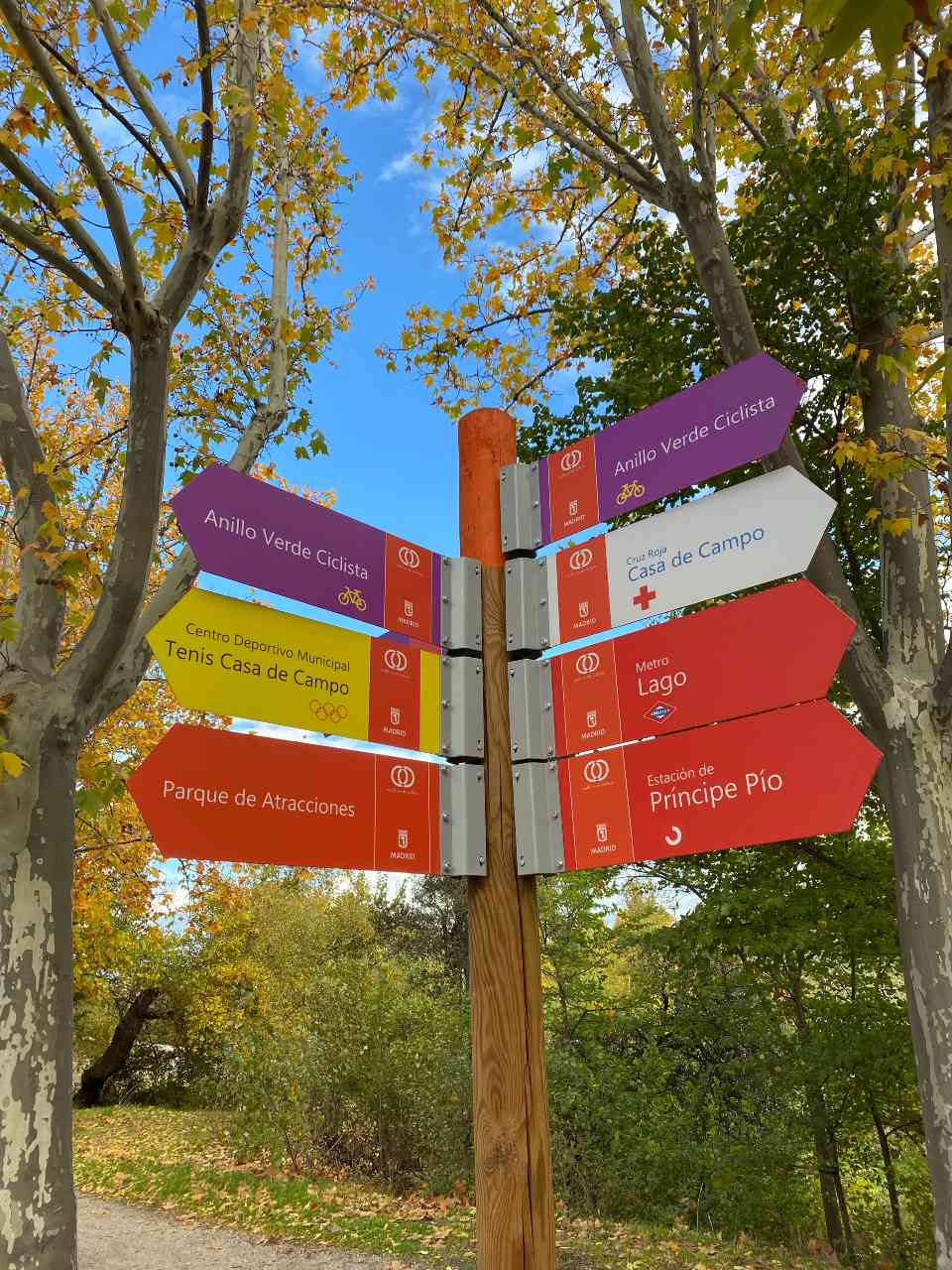 Segnali di direzione per scoprire Madrid in bici