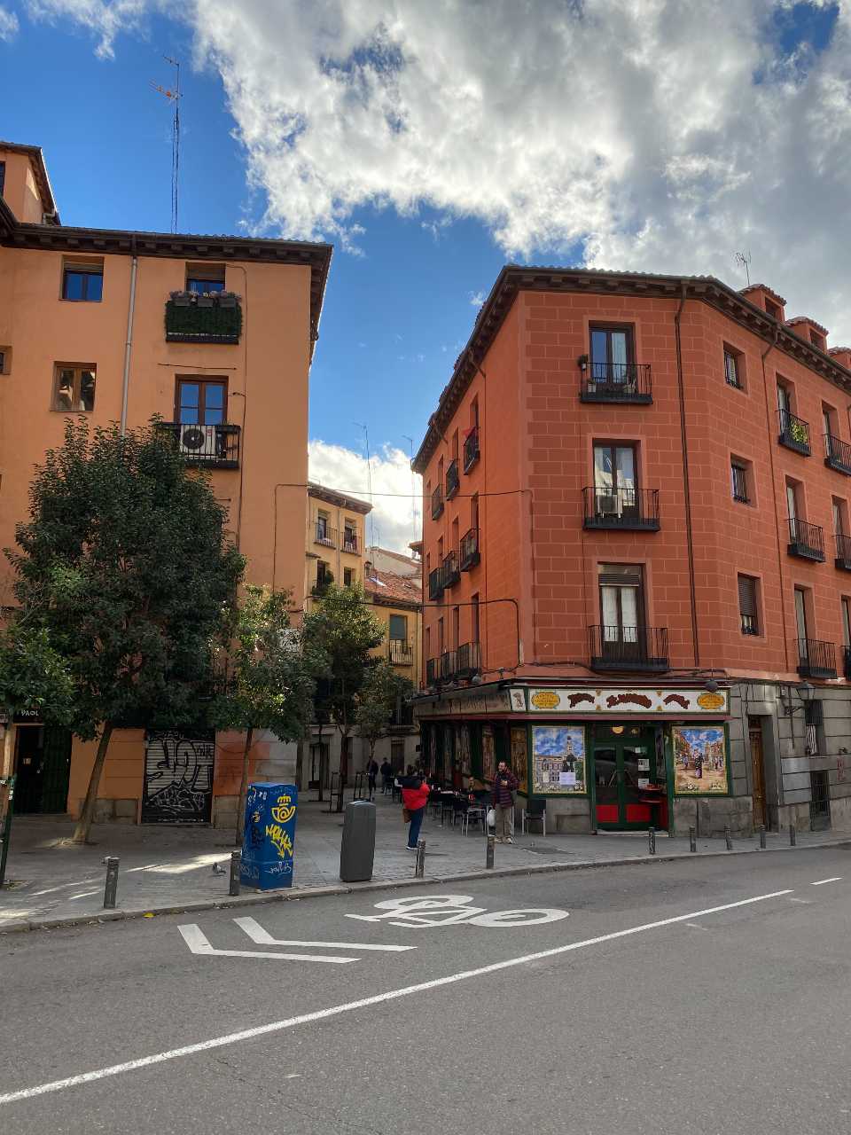 Strada di Madrid con corsia ciclabile