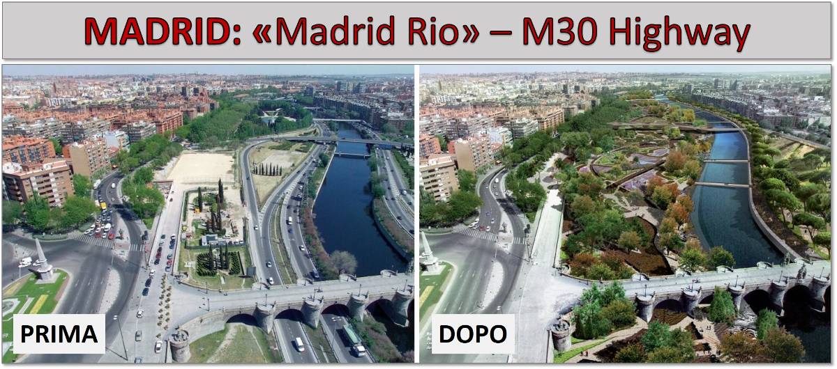 Madrid Rio - M-30 prima e dopo | scoprire Madrid in bicicletta