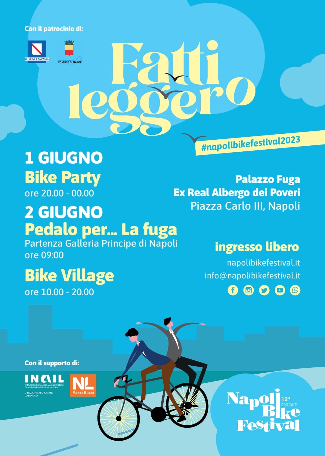 Locandina Napoli Bike Festival 2023 Fatti leggero
