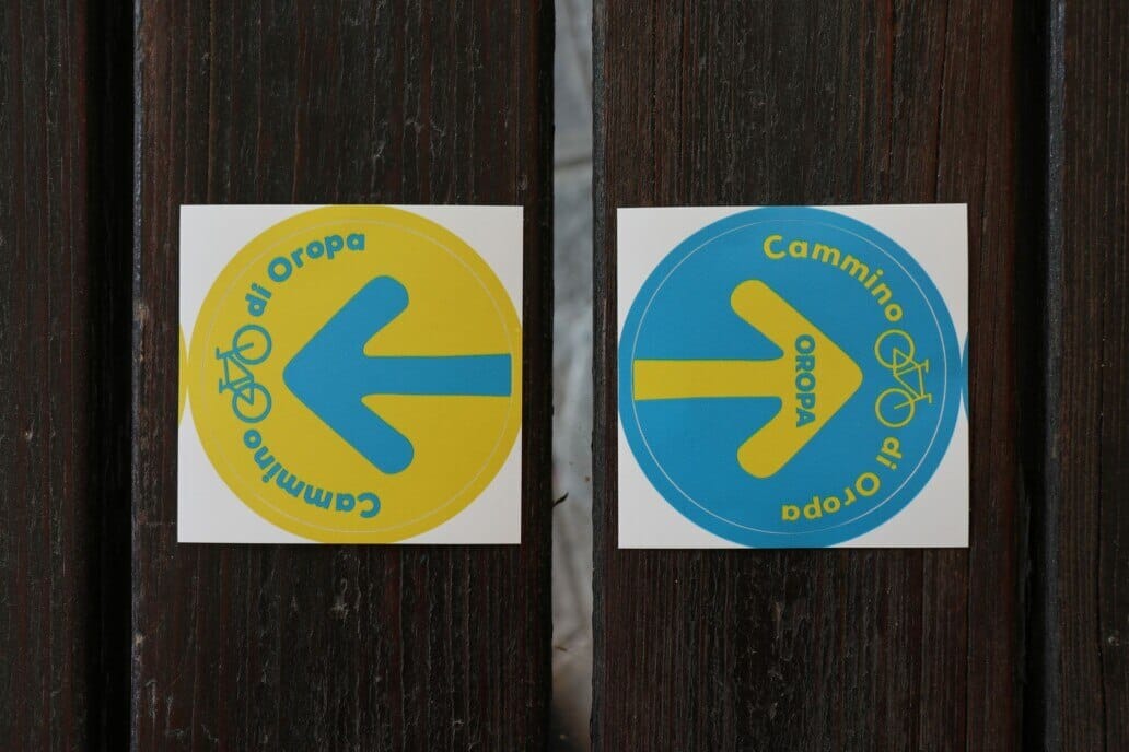 Segnaletica Cammino di Oropa in bicicletta