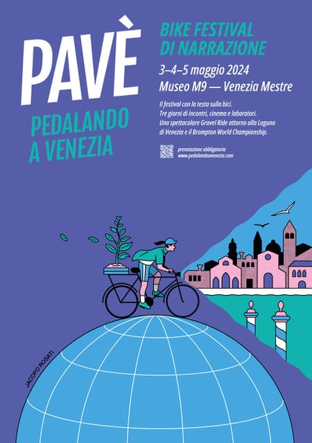 Pavè pedalando a Venezia terza edizione 2024 programma QR Code