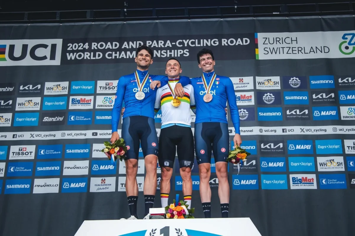 Mondiali Zurigo Podio Crono, foto di Federciclismo