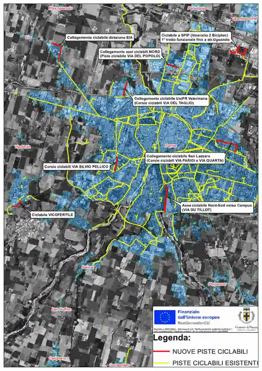 Biciplan 2035 Parma planimetria