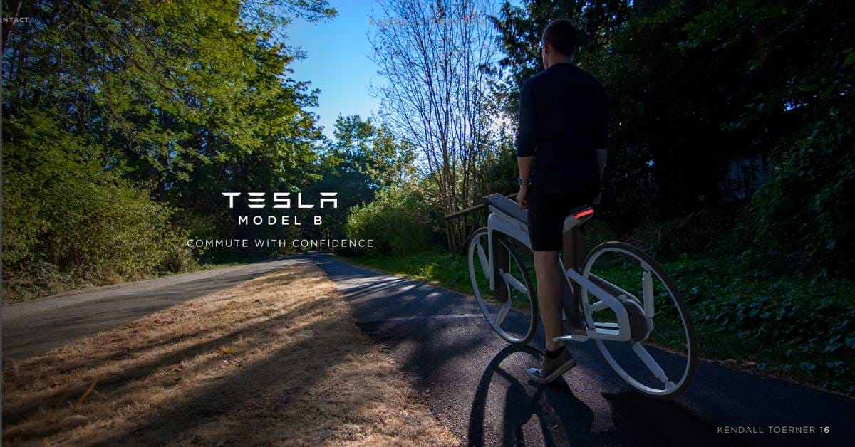ebike Tesla Model B - designer Kendall Toerner - [dal sito www.kendalltoerner.com]