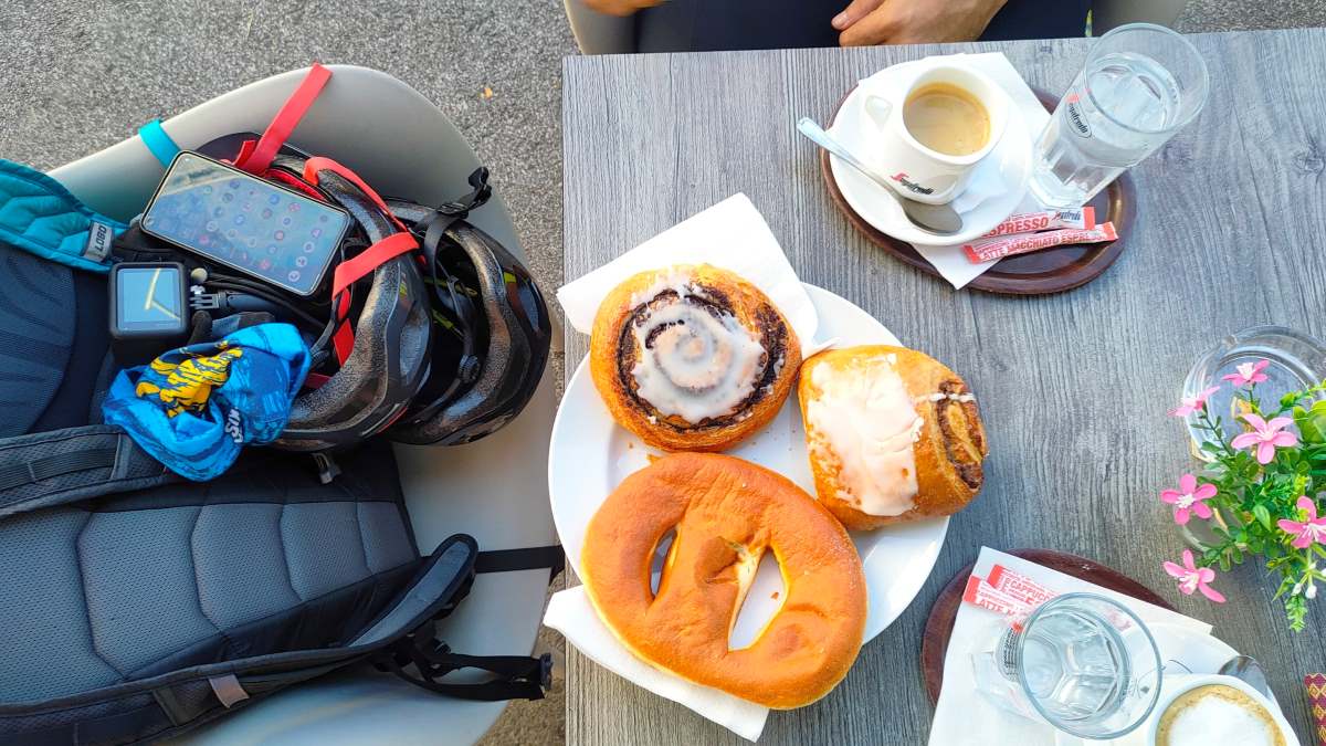 Ciclabile Drava Mirko e Pina colazione