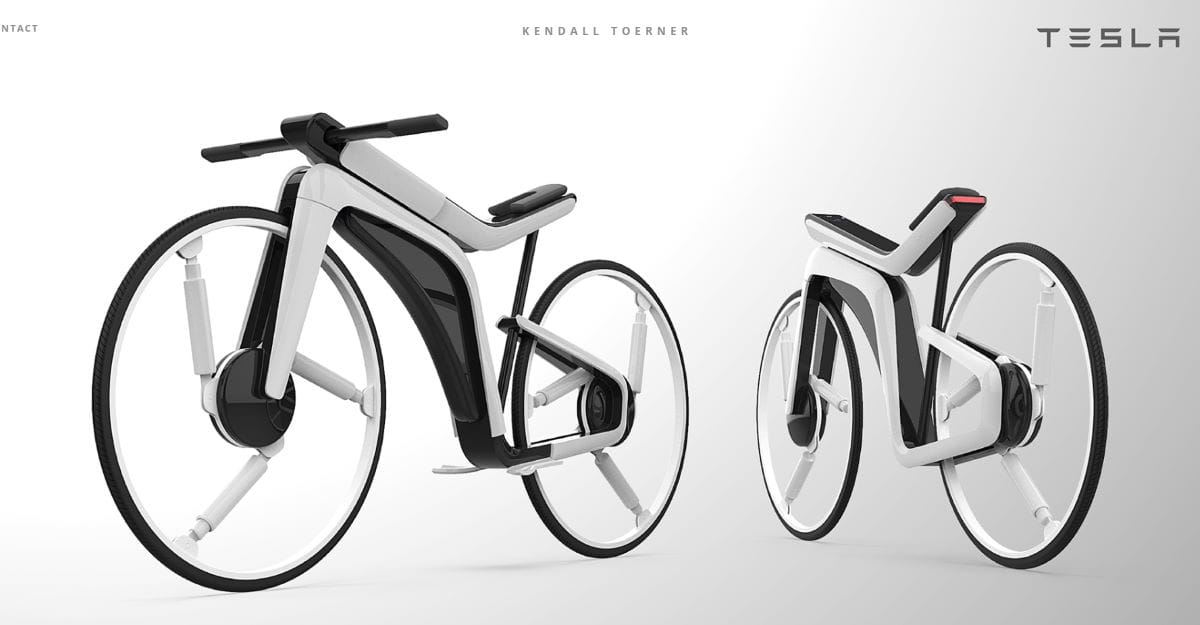 ebike Tesla Model B - designer Kendall Toerner - [dal sito www.kendalltoerner.com]