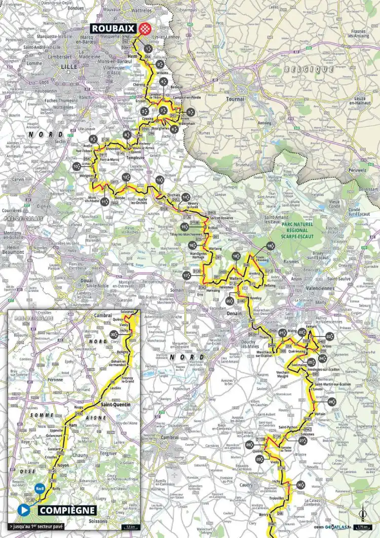 Percorso Parigi Roubaix 2025