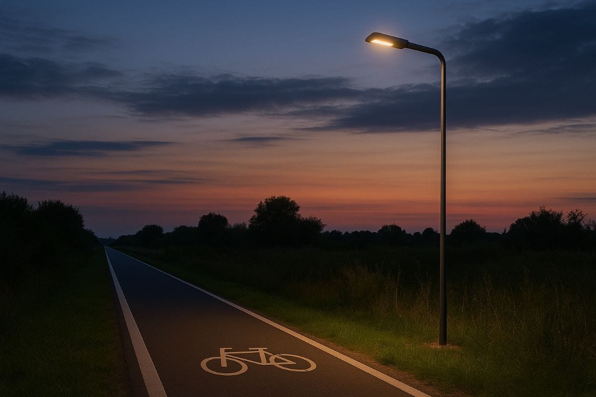 La ciclabile intelligente che s’illumina al passaggio dei ciclisti