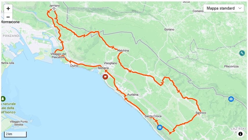 Colline di Trieste in Bici Mappa