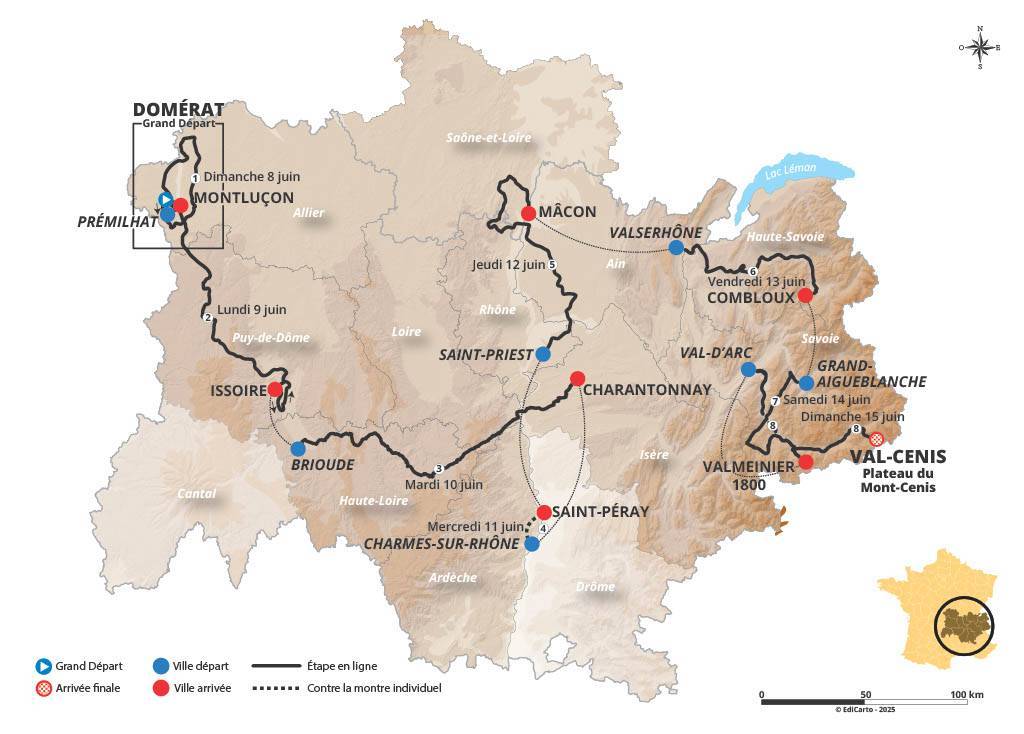 Giro del Delfinato 2025 percorso