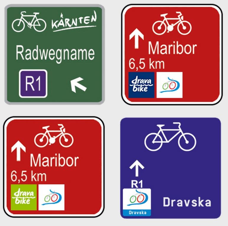 Segnaletica Ciclabile della Drava