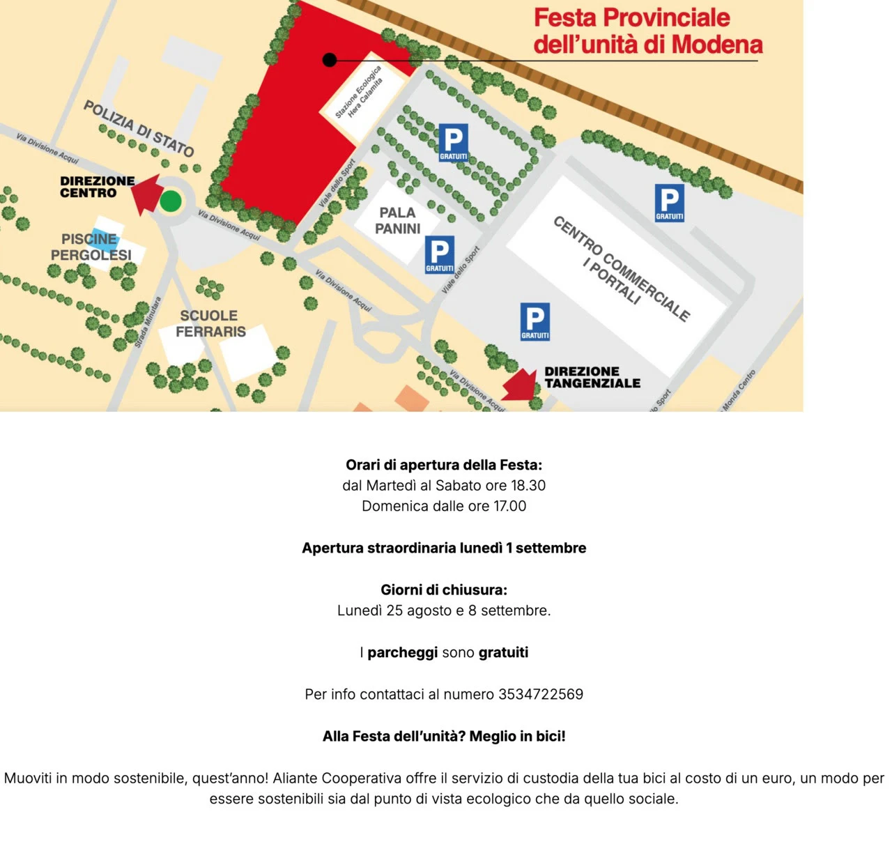 Festa Unità Modena screenshot sito 27 agosto 2025