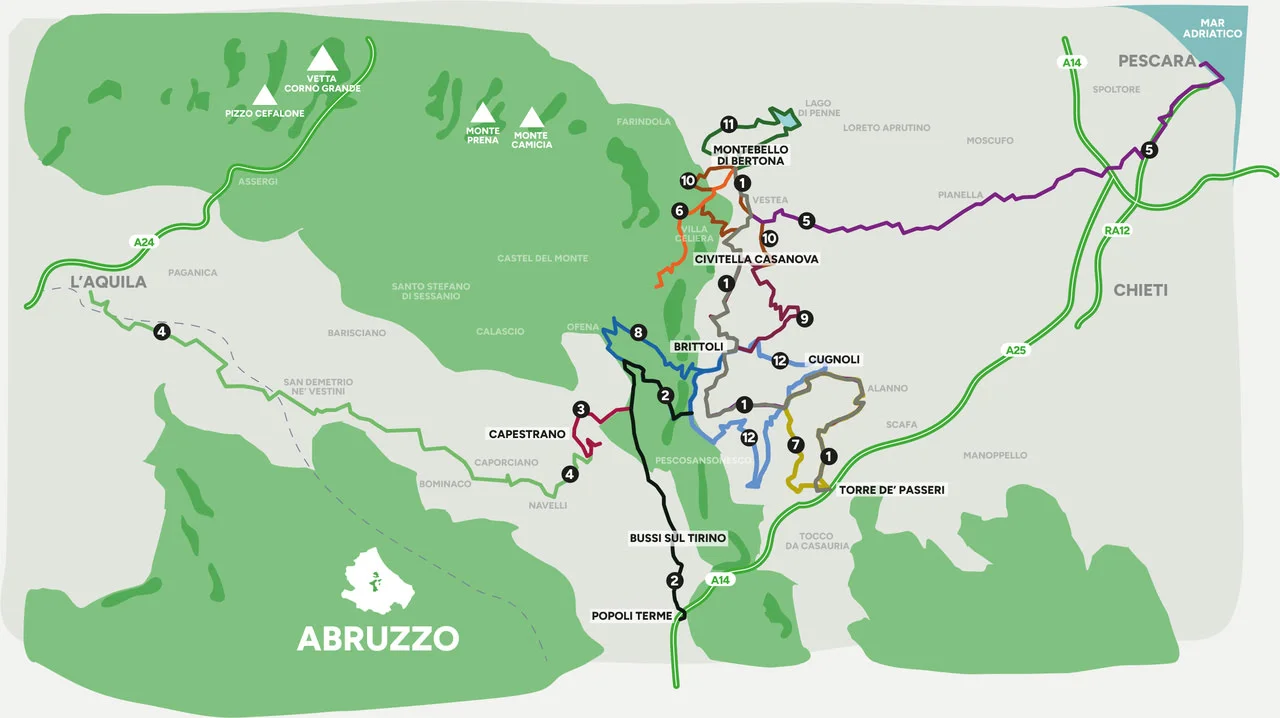 Ciclovie della Transumanza mappa