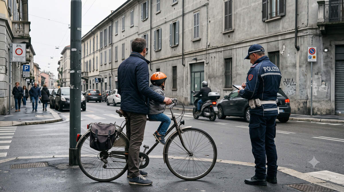 Portare una persona sulla canna della bicicletta è illegale?